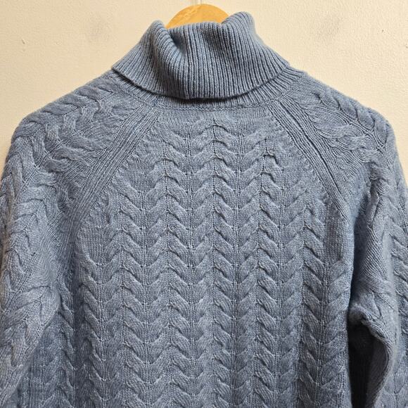 Michael Kors Womens Fisherman Preppy Oversized Cable Knit Turtleneck Sweater S - Picture 6 of 10